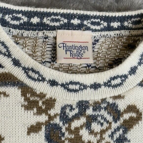 Vintage Huntington Ridge Pullover Sweater Made In USA Size Large Floral Design - Picture 2 of 8